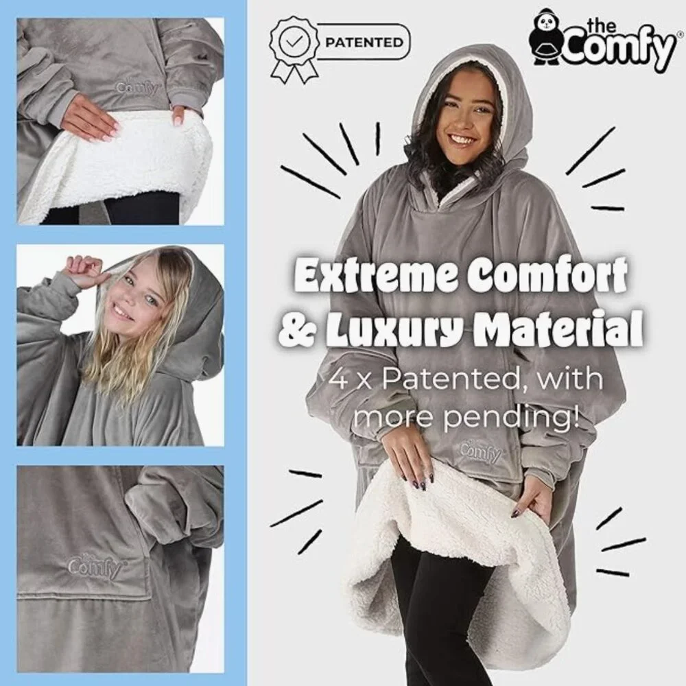 THE COMFY Original | Sherpa Lined Microfiber Fleece‎ Wearable Blanket,Oversized